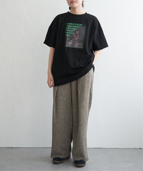 VENCEEXCHANGE（ヴァンスエクスチェンジ）の「フラワープリントオーバーサイズTシャツ（Tシャツ/カットソー・レディース・オフホワイト/その他1/ブラック・FREE）」の13枚目の写真