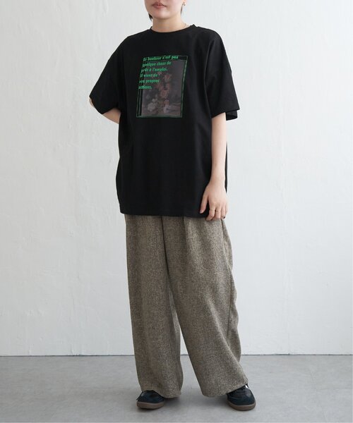 VENCEEXCHANGE（ヴァンスエクスチェンジ）の「フラワープリントオーバーサイズTシャツ（Tシャツ/カットソー・レディース・オフホワイト/その他1/ブラック・FREE）」の14枚目の写真