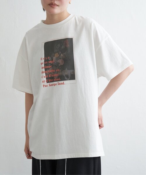 VENCEEXCHANGE（ヴァンスエクスチェンジ）の「フラワープリントオーバーサイズTシャツ（Tシャツ/カットソー・レディース・オフホワイト/その他1/ブラック・FREE）」の17枚目の写真
