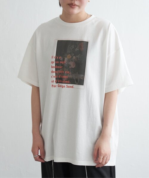 VENCEEXCHANGE（ヴァンスエクスチェンジ）の「フラワープリントオーバーサイズTシャツ（Tシャツ/カットソー・レディース・オフホワイト/その他1/ブラック・FREE）」の18枚目の写真