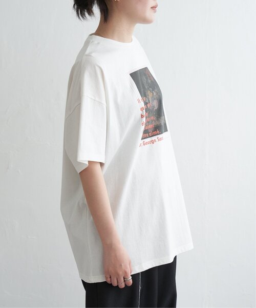VENCEEXCHANGE（ヴァンスエクスチェンジ）の「フラワープリントオーバーサイズTシャツ（Tシャツ/カットソー・レディース・オフホワイト/その他1/ブラック・FREE）」の19枚目の写真