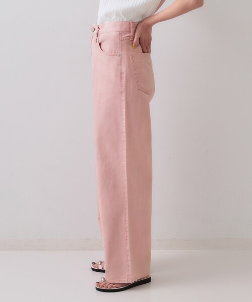 OPAQUE.CLIP（オペークドットクリップ）の「ワイドストレートカラーデニム【洗濯機洗い可】（デニムパンツ・レディース・チャコールグレー/ベビーピンク・40/38）」の12枚目の写真