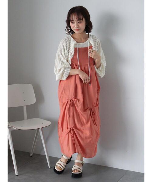 ehka sopo(エヘカソポ)の「リボンキャミワンピース(ワンピース・レディース・キナリ/オレンジ/ブラック・F)」の6枚目の写真