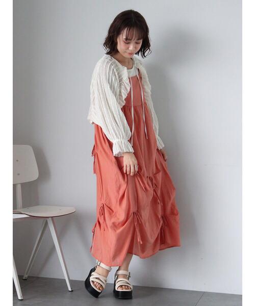 ehka sopo(エヘカソポ)の「リボンキャミワンピース(ワンピース・レディース・キナリ/オレンジ/ブラック・F)」の7枚目の写真