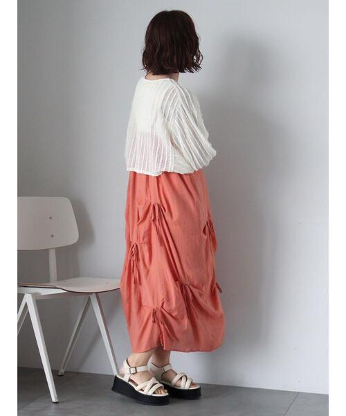 ehka sopo(エヘカソポ)の「リボンキャミワンピース(ワンピース・レディース・キナリ/オレンジ/ブラック・F)」の8枚目の写真