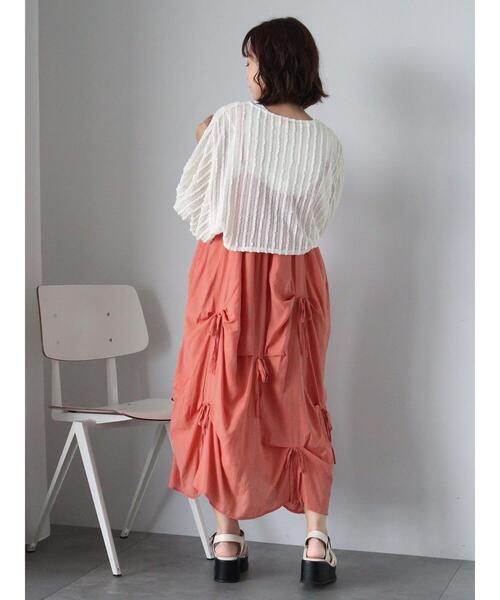 ehka sopo(エヘカソポ)の「リボンキャミワンピース(ワンピース・レディース・キナリ/オレンジ/ブラック・F)」の9枚目の写真