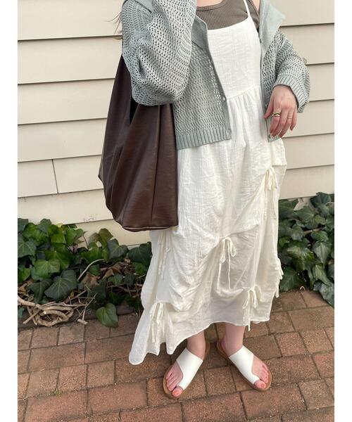 ehka sopo(エヘカソポ)の「リボンキャミワンピース(ワンピース・レディース・キナリ/オレンジ/ブラック・F)」の16枚目の写真