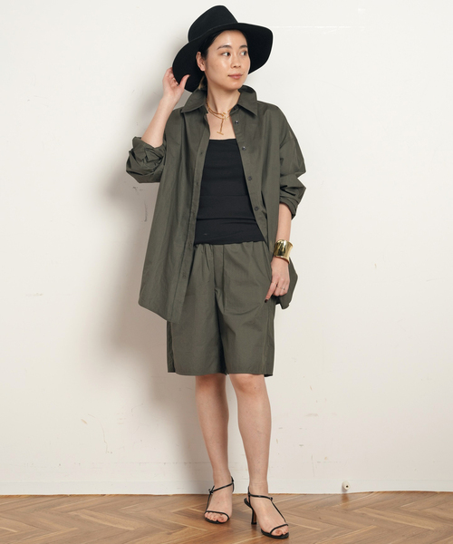 AP STUDIO（エーピーストゥディオ）の「【TEURN STUDIOS/ターンスタジオ】Relaxed-fit poplin shirt（シャツ/ブラウス・レディース・カーキ・FREE）」の4枚目の写真