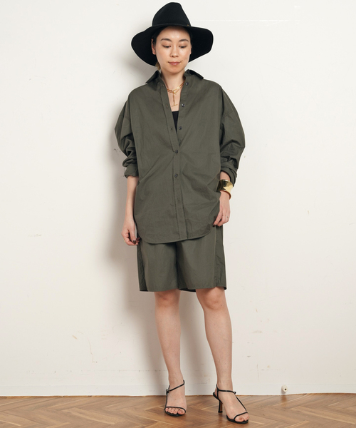 AP STUDIO（エーピーストゥディオ）の「【TEURN STUDIOS/ターンスタジオ】Relaxed-fit poplin shirt（シャツ/ブラウス・レディース・カーキ・FREE）」の7枚目の写真