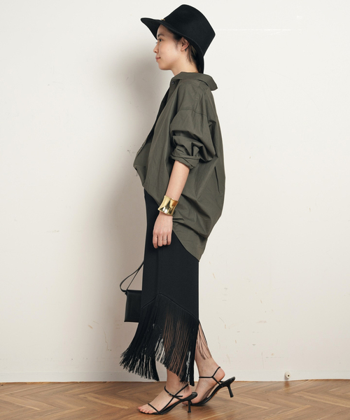 AP STUDIO（エーピーストゥディオ）の「【TEURN STUDIOS/ターンスタジオ】Relaxed-fit poplin shirt（シャツ/ブラウス・レディース・カーキ・FREE）」の10枚目の写真