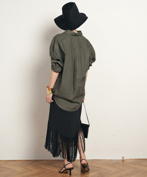 AP STUDIO（エーピーストゥディオ）の「【TEURN STUDIOS/ターンスタジオ】Relaxed-fit poplin shirt（シャツ/ブラウス・レディース・カーキ・FREE）」の11枚目の写真
