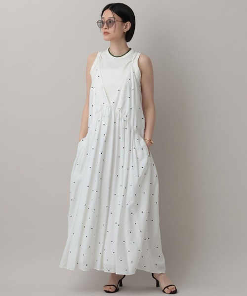 A part by(アパートバイ)の「ドットシシュウキャミワンピース(ワンピース・レディース・ブラック/ブラウン/オフホワイト・FREE)」の11枚目の写真