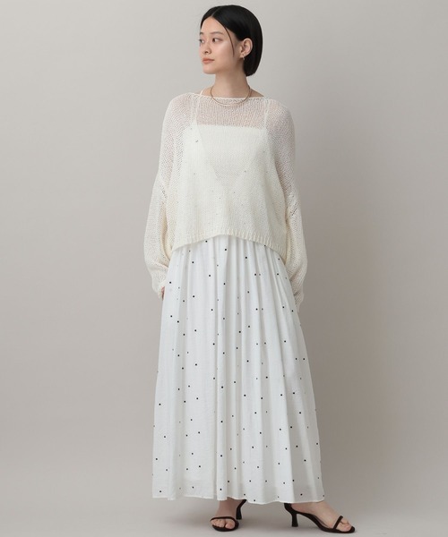 A part by(アパートバイ)の「ドットシシュウキャミワンピース(ワンピース・レディース・ブラック/ブラウン/オフホワイト・FREE)」の14枚目の写真