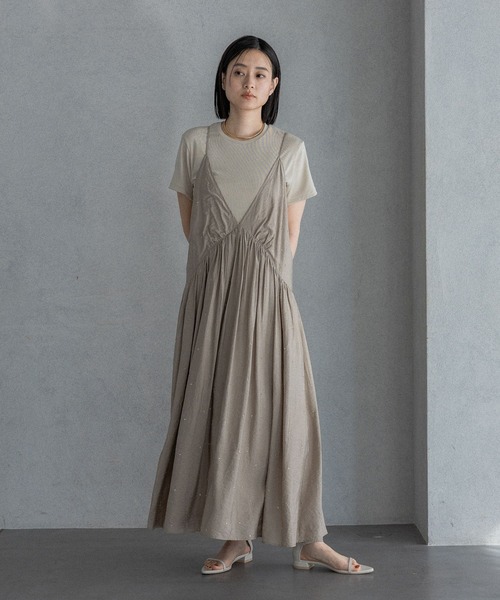 A part by（アパートバイ）の「【今年も登場！ドットシシュウキャミワンピース（ワンピース・レディース・ブラック/ブラウン/オフホワイト/ホワイト系その他2/ブラック系その他2/グリーン系その他3/ベージュ・FREE）」の13枚目の写真