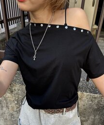 WHO'S WHO gallery | ワンオフショルスタッズドロストTEE(Tシャツ/カットソー)