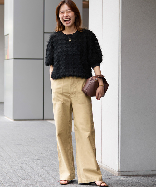 JOURNAL STANDARD relume（ジャーナルスタンダード　レリューム）の「《追加20》ワイドベイカーパンツ（カーゴパンツ・レディース・ホワイト/カーキ/ベージュ・36/38/34）」の8枚目の写真