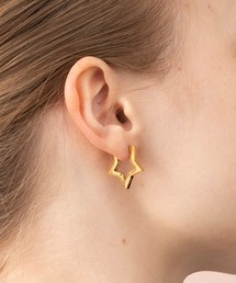 Merry Gem（メリージェム）の「【Merry Gem】≪アレルギー対応≫ ステンレス スター型フープピアス KNF-TP（ピアス（両耳用））」