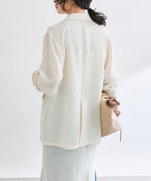 RIVE DROITE(リヴドロワ)の「【清涼感◎】カラミメッシュテーラードジャケット(テーラードジャケット・レディース・ブラック/グレイッシュベージュ/ホワイト系その他・FREE)」の7枚目の写真