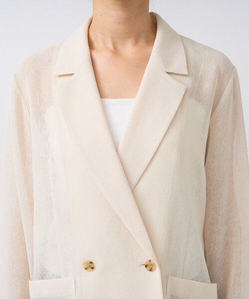 RIVE DROITE(リヴドロワ)の「【清涼感◎】カラミメッシュテーラードジャケット(テーラードジャケット・レディース・ブラック/グレイッシュベージュ/ホワイト系その他・FREE)」の20枚目の写真