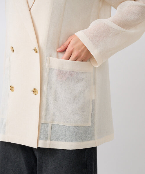 RIVE DROITE(リヴドロワ)の「【清涼感◎】カラミメッシュテーラードジャケット(テーラードジャケット・レディース・ブラック/グレイッシュベージュ/ホワイト系その他・FREE)」の21枚目の写真