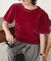 「LOVELESS」 半袖ニット 38 レッド レディース セール】ニット/セーター（レッド/赤色系・半袖）ファッション