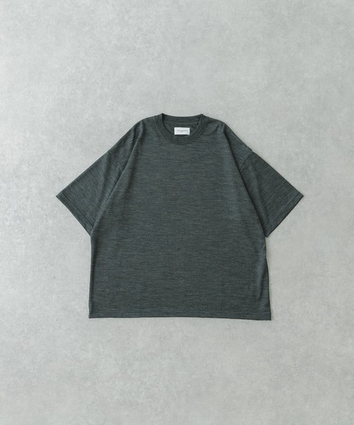 new basic ウォッシャブルメリノウールショートスリーブTシャツ