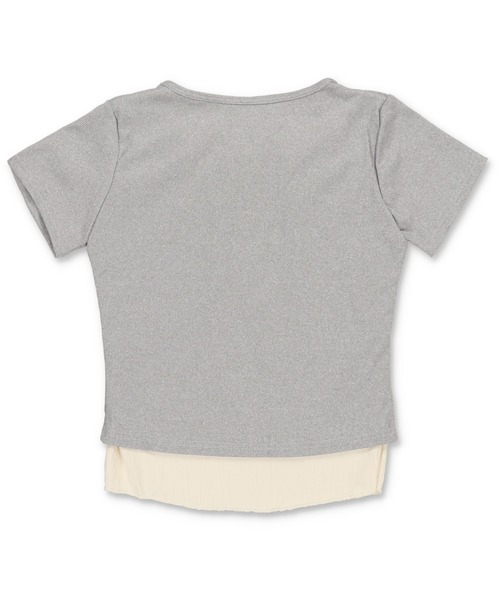 SPINNS（スピンズ）の「レイヤード風半袖カットソー/リボン（Tシャツ/カットソー・レディース・ピンク/グレー/ブラック/アイボリー・ONESIZE）」の9枚目の写真