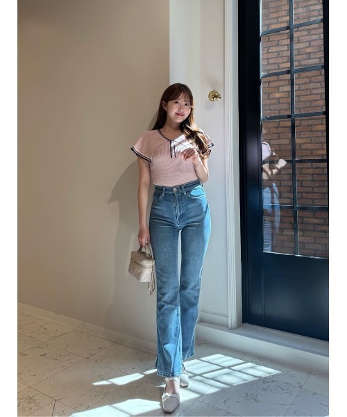 Big Collar Summer Knit Top（Tシャツ/カットソー）｜Her lip to