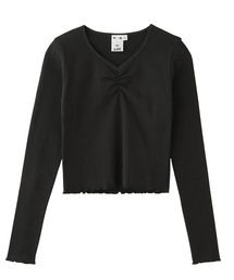 X-girl | FRONT GATHERED L/S BABY TEE(Tシャツ/カットソー)
