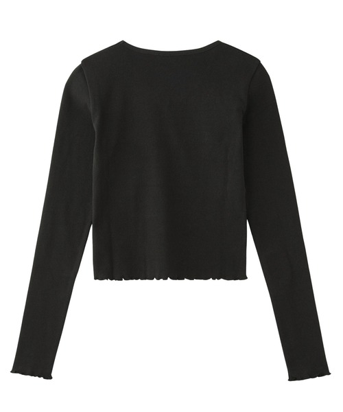 X-girl（エックスガール）の「FRONT GATHERED L/S BABY TEE（Tシャツ/カットソー・レディース・ブラック/ベージュ・S/M）」の3枚目の写真