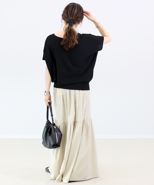 Aletta vita（アレッタビータ）の「ガーター編みVネック2WAYカーディガン（カーディガン/ボレロ・レディース・ダークブラウン/ブラック/グレイッシュベージュ・M）」の18枚目の写真