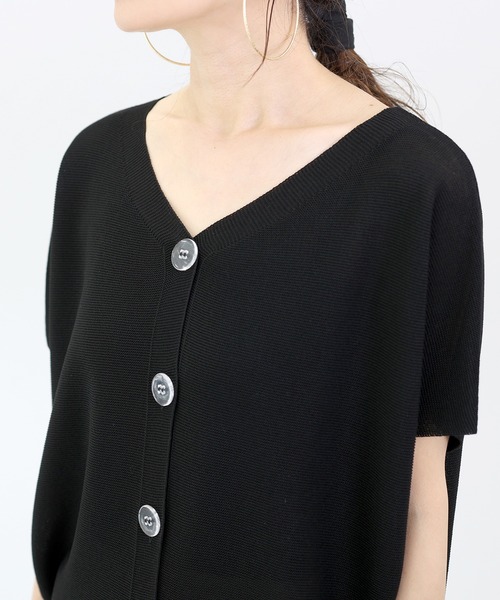 Aletta vita（アレッタビータ）の「ガーター編みVネック2WAYカーディガン（カーディガン/ボレロ・レディース・ダークブラウン/ブラック/グレイッシュベージュ・M）」の20枚目の写真