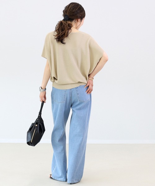 Aletta vita（アレッタビータ）の「ガーター編みVネック2WAYカーディガン（カーディガン/ボレロ・レディース・ダークブラウン/ブラック/グレイッシュベージュ・M）」の9枚目の写真