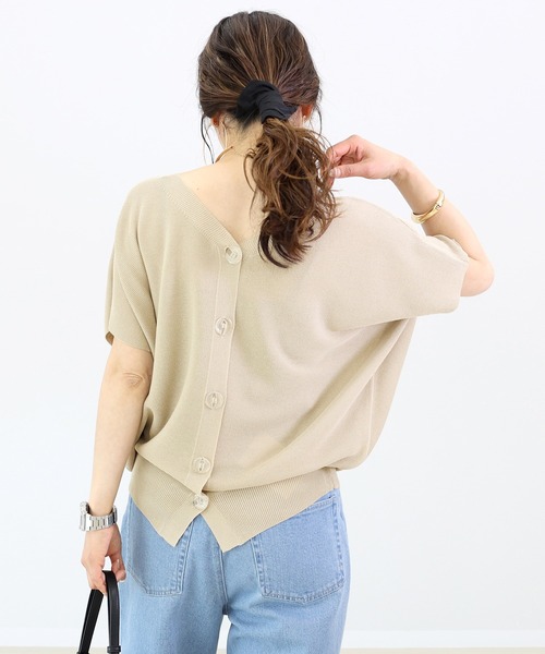 Aletta vita（アレッタビータ）の「ガーター編みVネック2WAYカーディガン（カーディガン/ボレロ・レディース・ダークブラウン/ブラック/グレイッシュベージュ・M）」の12枚目の写真