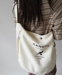 【 KANGOL / カンゴール 】 カラビナ付き キャンバス ビッグ ショルダー バッグ