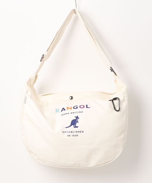 KANGOL(カンゴール)の「【 KANGOL / カンゴール 】 カラビナ付き キャンバス ビッグ ショルダー バッグ(ショルダーバッグ・レディース・ブラック/マルチ/オフホワイト・FREE)」の8枚目の写真
