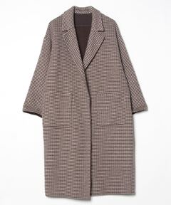 【美品】ADAM ET ROPÉ アダム エ ロペ　チェック柄ウールコート CHECKウールリバーコート（チェスターコート）｜ADAM ET ROPE