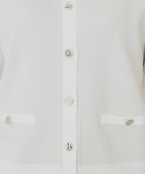 セール】ラメバイカラー半袖カーディガン【洗濯機洗い可