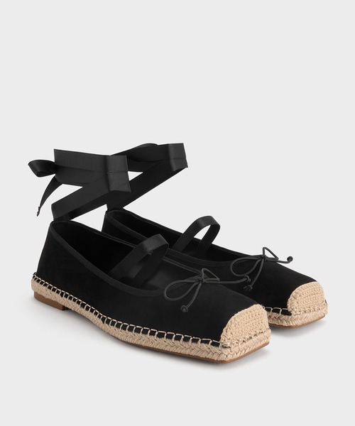 CHARLES & KEITH(チャールズ & キース)の「フェイクスエード ボウタイアラウンドエスパドリーユバレエフラット(バレエシューズ・レディース・ブラック系その他2/サンドベージュ・22.5cm/23cm/23.5cm/24.5cm/25cm/25.5cm/26.5cm)」の8枚目の写真