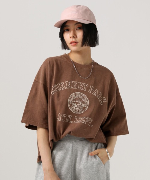 BAYFLOW（ベイフロー）の「[ヴィンテージな風合い]ピグメントプリントビッグＴ（Tシャツ/カットソー・レディース・ブラウン/チャコール/オフホワイト・FREE）」の8枚目の写真