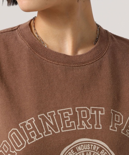 BAYFLOW（ベイフロー）の「[ヴィンテージな風合い]ピグメントプリントビッグＴ（Tシャツ/カットソー・レディース・ブラウン/チャコール/オフホワイト・FREE）」の12枚目の写真