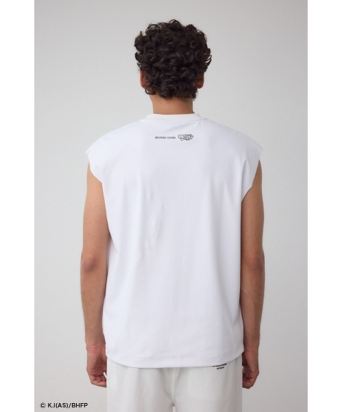 AZUL by moussy(アズールバイマウジー)の「【BREAKINGDOWN×範馬刃牙×AZUL】コラボノースリーブ(Tシャツ/カットソー・メンズ・ホワイト/ブラック・MEDIUM/LARGE)」の8枚目の写真