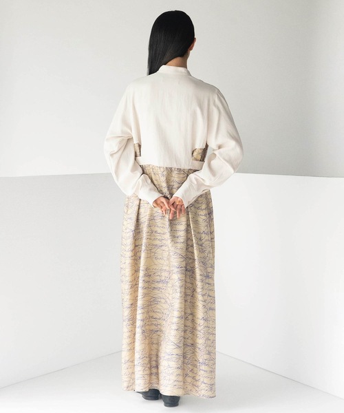 mintdesigns（ミントデザインズ）の「INK LETTER DRESS（ワンピース・レディース・ブラック/ベージュ・ONESIZE）」の4枚目の写真