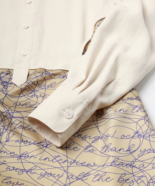 mintdesigns（ミントデザインズ）の「INK LETTER DRESS（ワンピース・レディース・ブラック/ベージュ・ONESIZE）」の17枚目の写真