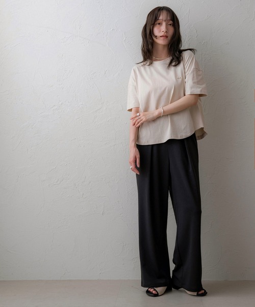 NOAHL（ノアル）の「【NOAHL】ポンチタックワイドパンツ（その他パンツ・レディース・ブルーグレー/ブラック/ホワイト・M/L）」の4枚目の写真