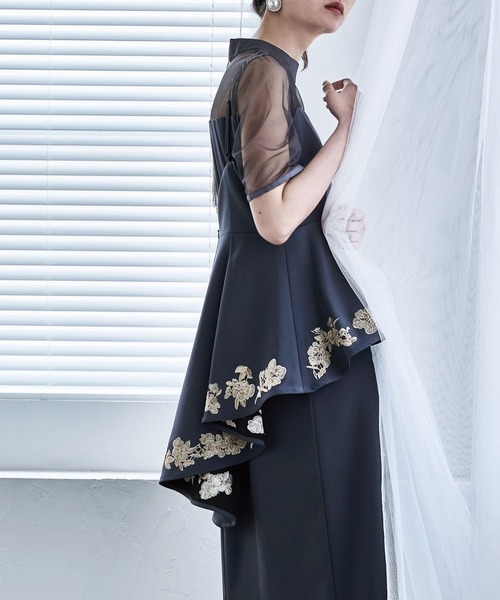 etoll.（エトル）の「刺繍ペプラムビスチェ＆Iラインドレス