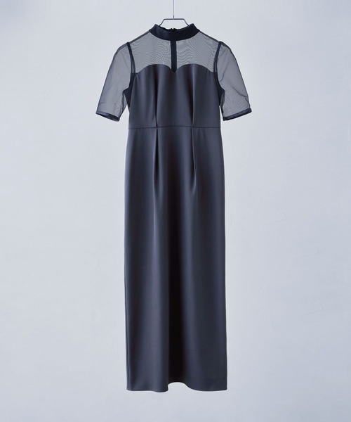 【etoll.】刺繍ペプラムビスチェ＆Iラインドレスセットアップ 刺繍ペプラムビスチェ＆Iラインドレスセットアップ（ドレス