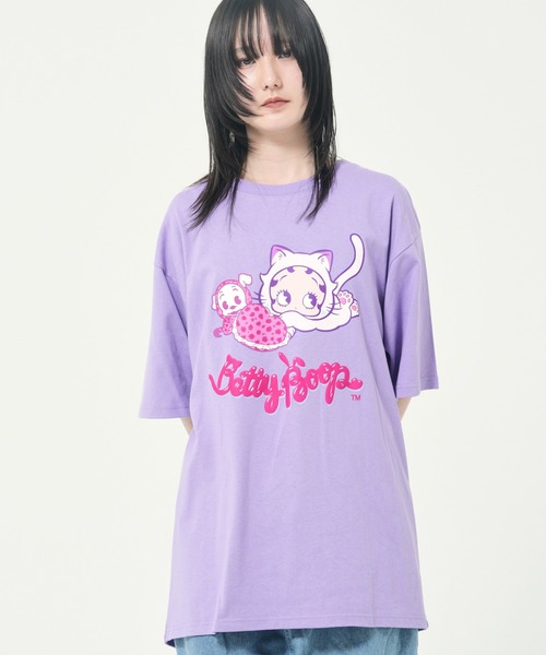 CORISCO(コリスコ)の「BETTYネコバブTEE(M1)(Tシャツ/カットソー・メンズ・カーキ/パープル/イエロー/ホワイト/ブラック・X-LARGE/LARGE/MEDIUM)」の1枚目の写真