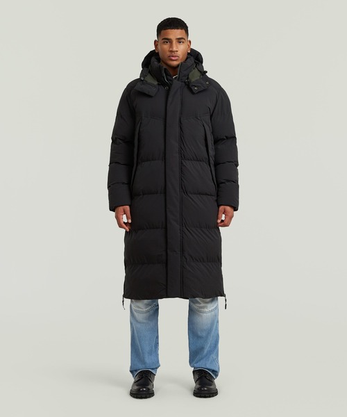 G-STAR(ジースター)の「G-WHISTLER XL LONG BLANKET JACKET/撥水中綿ロングブランケットジャケット/フード取り外し可能(ダウンジャケット/コート・メンズ・ダークブラック/ベージュ系その他・SMALL/MEDIUM/LARGE/X-SMALL/X-LARGE)」の3枚目の写真