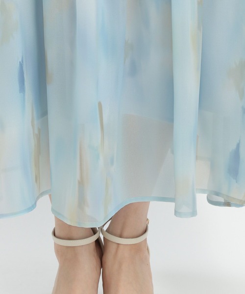 Andemiu（アンデミュウ）の「マーブルプリントワンピース576426（ワンピース・レディース・ブラウン/ブルー・FREE）」の7枚目の写真